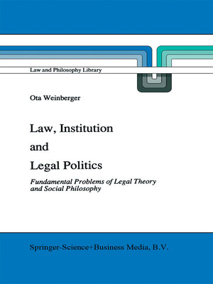cover image of Law, Institution and Legal Politics